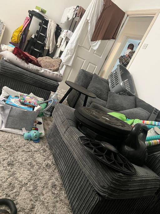 Buy & Sell Beckton East London - Photos for L shape corduroy sofa with footstool!