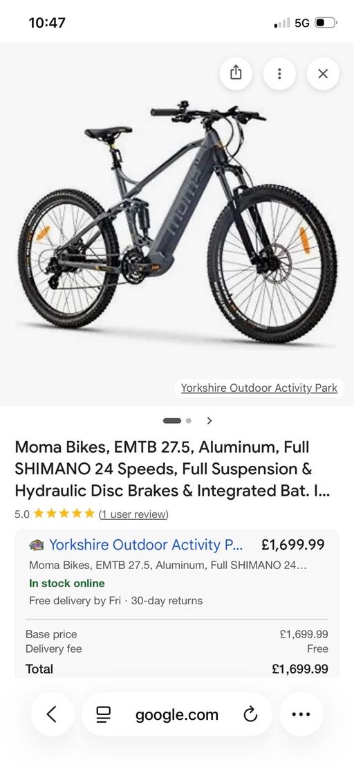 Buy & Sell Sudbury North West London - Photos for Moma e-bike