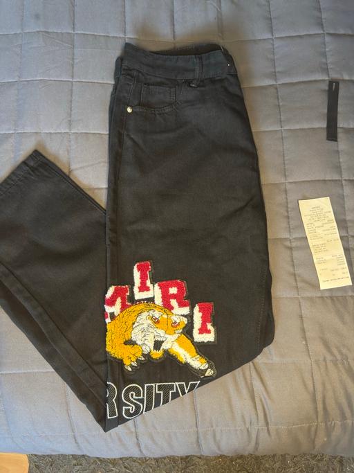 Buy & Sell Witney West Oxfordshire - Photos for Amiri Tiger Patch Jeans Black- Amiri varsity