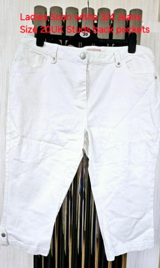 Buy & Sell Heath Hayes Cannock Chase - Photos for Ladies Soon 3/4 Jeans White Size 20UK