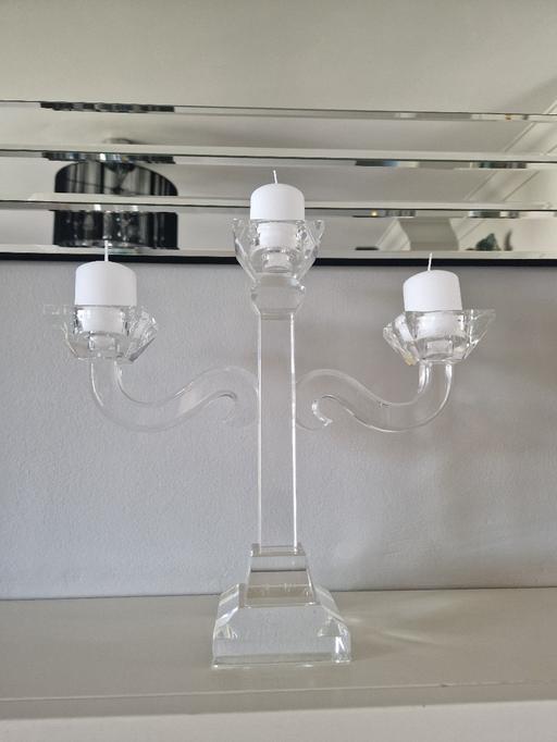 Buy & Sell Scholes Rotherham - Photos for Heavy glass candlearber & new candles