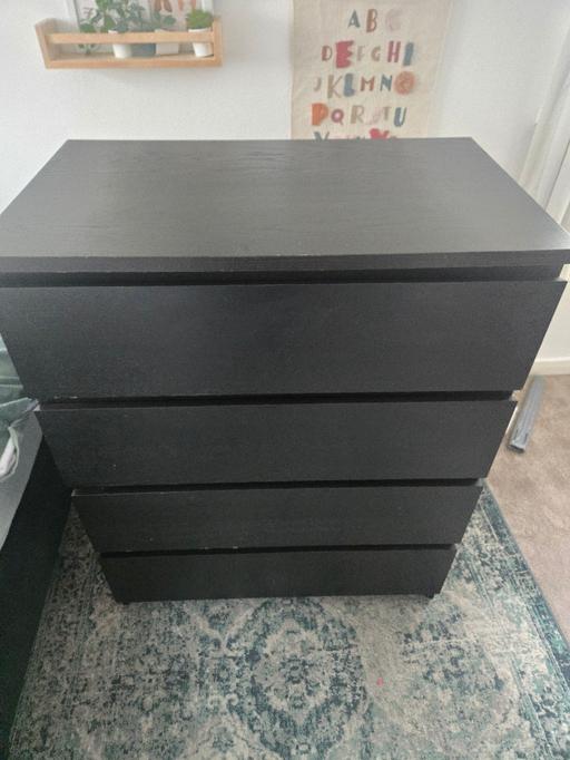 Buy & Sell Devons Road East London - Photos for Malm Chest of draws (Black & Brown)