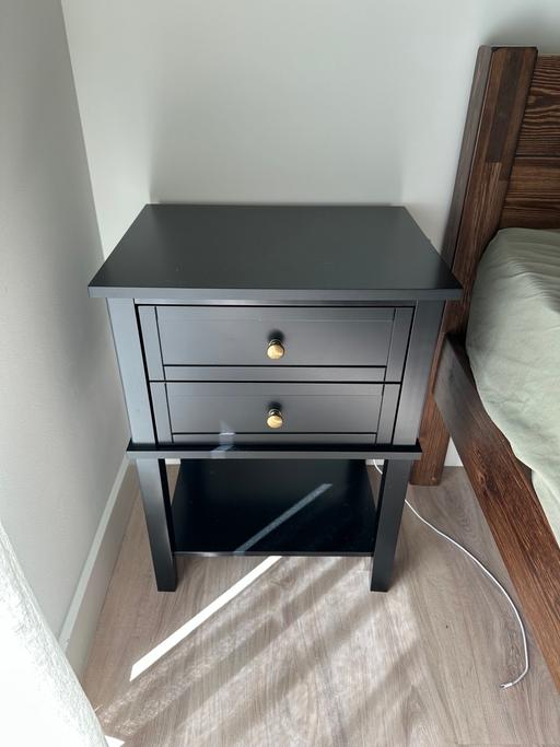 Buy & Sell Harrow Town Centre Harrow - Photos for 2 x Black Bedside Table with 2 Drawers