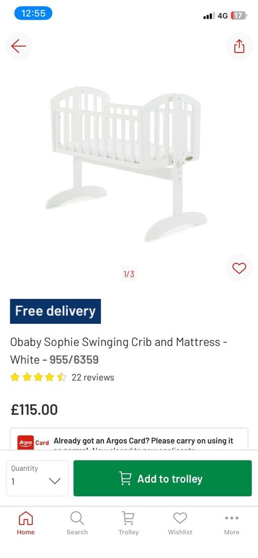 Buy & Sell Kinver South Staffordshire - Photos for O baby Sophie, Baby swinging crib & mattress