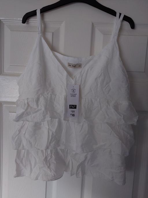 Buy & Sell Loughborough Charnwood - Photos for Women's white ruffle cami top size 20