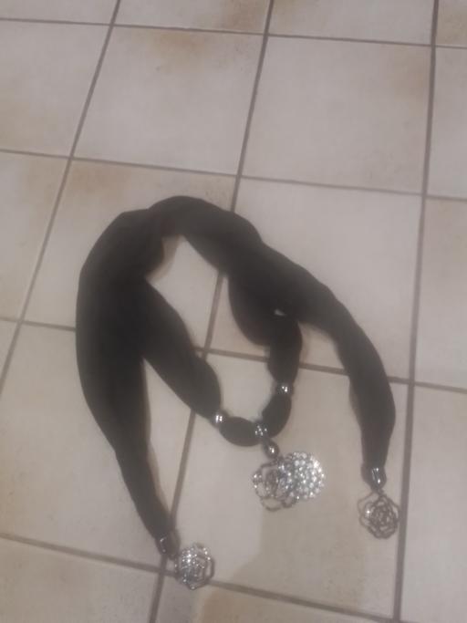 Buy & Sell Streetly Walsall - Photos for BLACK SCARF WITH DECORATIVE JEWELLERY