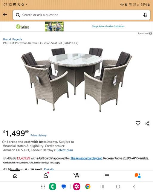 Buy & Sell Great Bridge Sandwell - Photos for Pagoda PAGODA Portofino Rattan 6 Cushion Seat