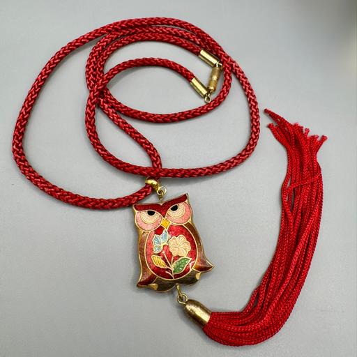 Buy & Sell Tyseley Birmingham - Photos for Fabulous Vintage Cloisonné Owl Tassel Necklac