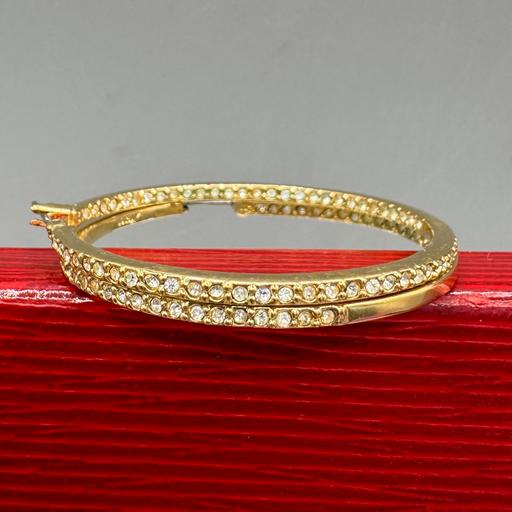 Buy & Sell Tyseley Birmingham - Photos for Monet Signed Gold-tone Crystal Hoop Earrings