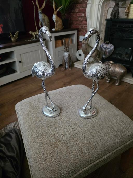 Buy & Sell Pensnett Dudley - Photos for PAIR OF SILVER FLAMINGO STATUES. 14