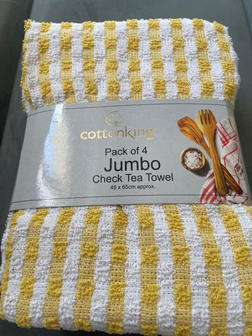 Buy & Sell Maypole Birmingham - Photos for New Cotton King Pack Of 4 Jumbo Tea Towels