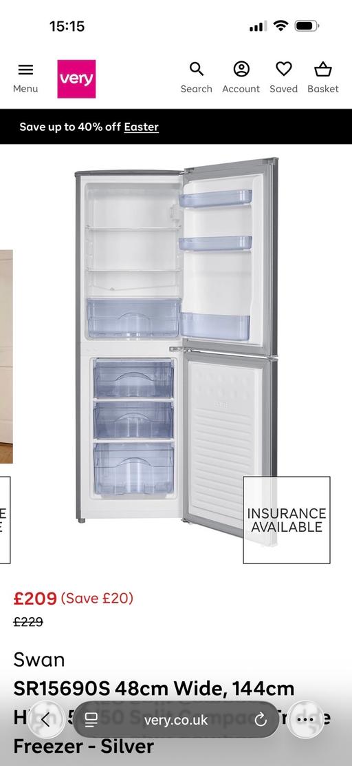 Buy & Sell Kitts Green Birmingham - Photos for Swan fridge freezer small