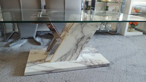 Buy & Sell Bredbury Stockport - Photos for Marble effect/Chrome Coffee table with glass