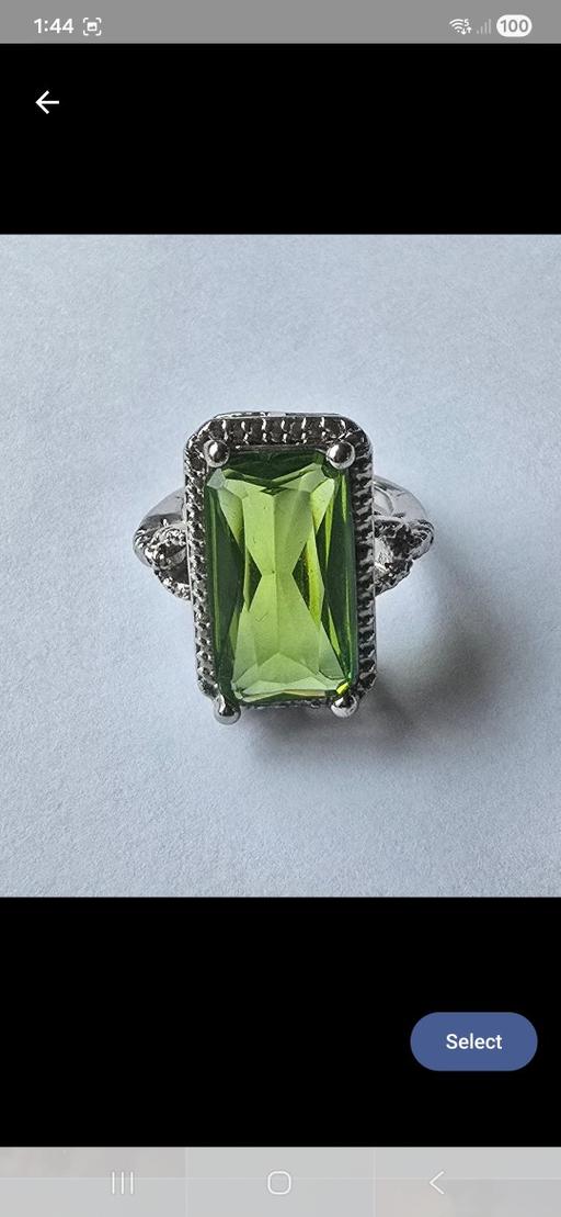Buy & Sell Burwood Park Elmbridge - Photos for Art Deco Style Rectangle Green Stone Ring - A