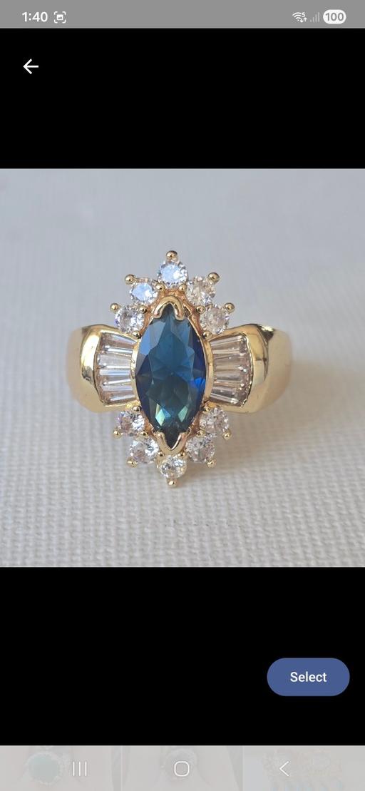 Buy & Sell Burwood Park Elmbridge - Photos for Stunning Blue Marquise Costume Ring - Gold-To