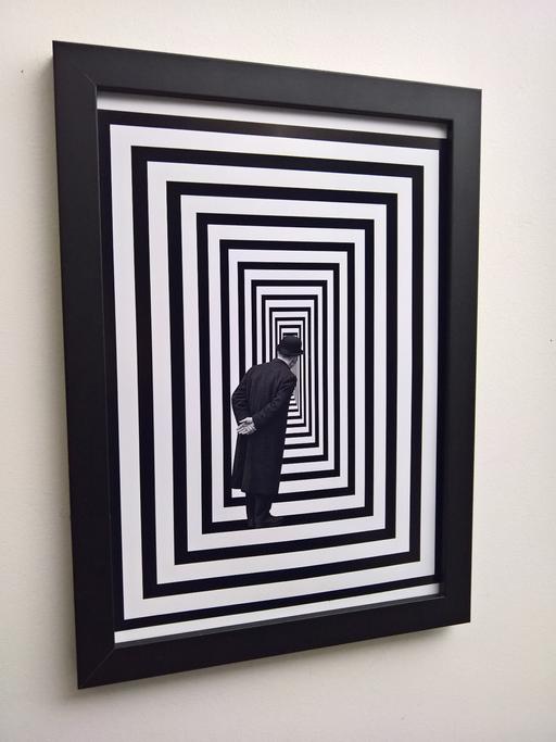 Buy & Sell - Photos for Man in perspective optical illusion A4 framed