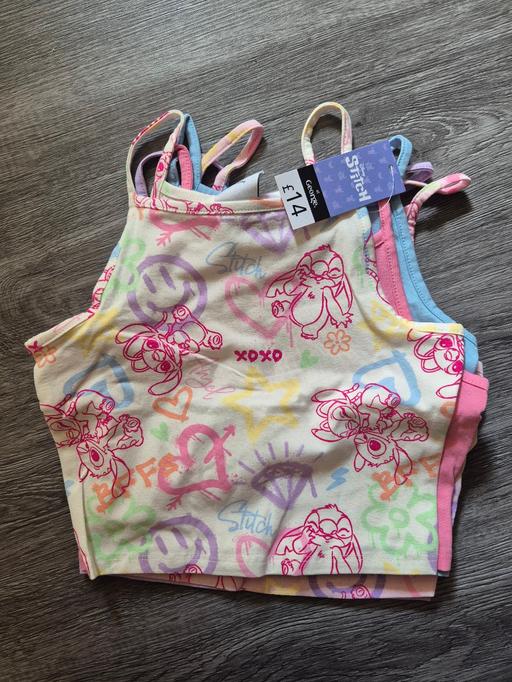 Buy & Sell Crumpsall Manchester - Photos for new Girls Disney Stitch Cropped Vest Tops 5pk