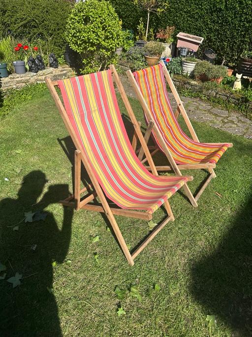 Buy & Sell Stow Heath Wolverhampton - Photos for Pair of Vintage striped deck chairs
