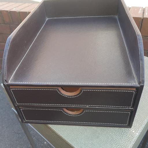 Buy & Sell Pensnett Dudley - Photos for Dark Brown Leather Paper Organiser , 2 Draws