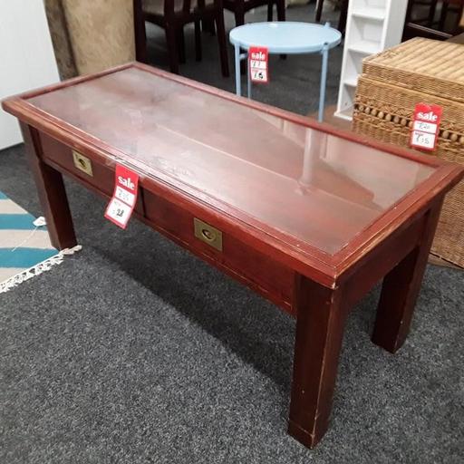 Buy & Sell Saint Pauls Trading Estate Tameside - Photos for Vintage glass-topped mahogany coffee table