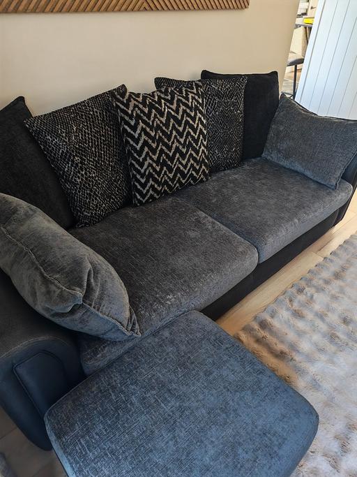 Buy & Sell Crumpsall Manchester - Photos for dfs 4 and 3 seater sofas with footstool grey