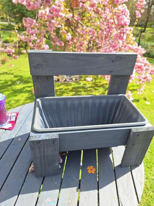 Buy & Sell Rubery Birmingham - Photos for Rustic silver copse mini wooden chair planter