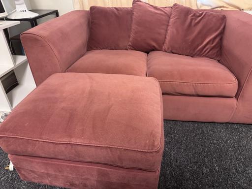 Buy & Sell Hampton Hill Richmond upon Thames - Photos for Red 2 seater sofa with matching footstool