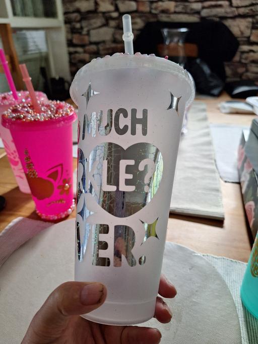 Buy & Sell Rubery Birmingham - Photos for White coldcup with silver vinyl decal