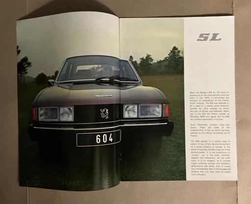 Vehicles Melton Mowbray Melton - Photos for Original Peugeot 604 Car Sales Brochure 1977