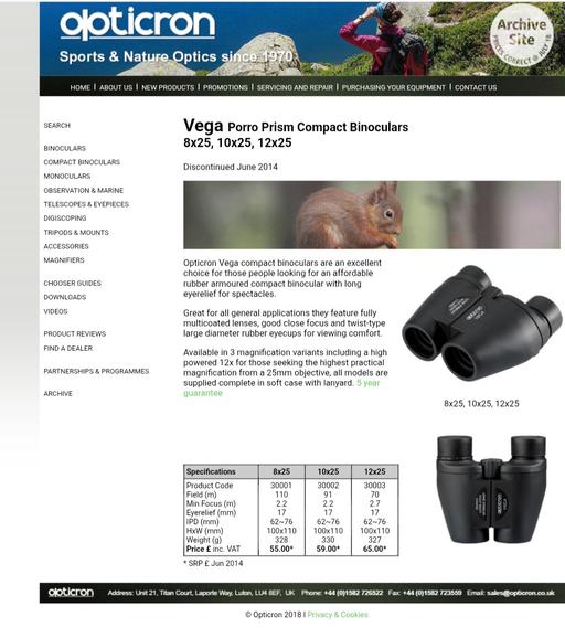 Buy & Sell Rotherhithe South East London - Photos for opticron VEGA 12x25