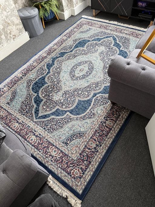 Buy & Sell Ponders End North London - Photos for Persian Isfahan Thick Heavy Blue Rug 200x290