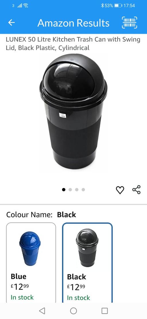 Buy & Sell Moseley Village Wolverhampton - Photos for New 50L black swing bin