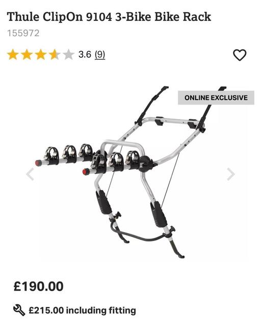 Buy & Sell Yardley Wood Birmingham - Photos for Thule 3bike carrier 
