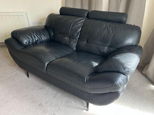 Buy & Sell Horwich Bolton - Photos for Black Leather 2 seater Sofa