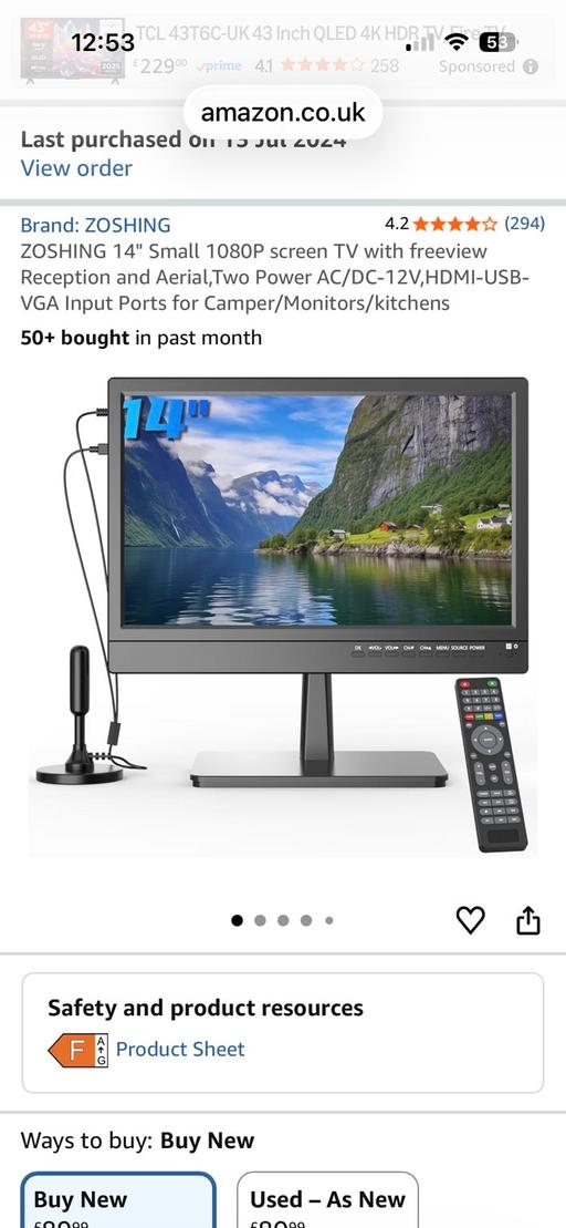 Buy & Sell Lyne Hill South Staffordshire - Photos for 14 inch tv