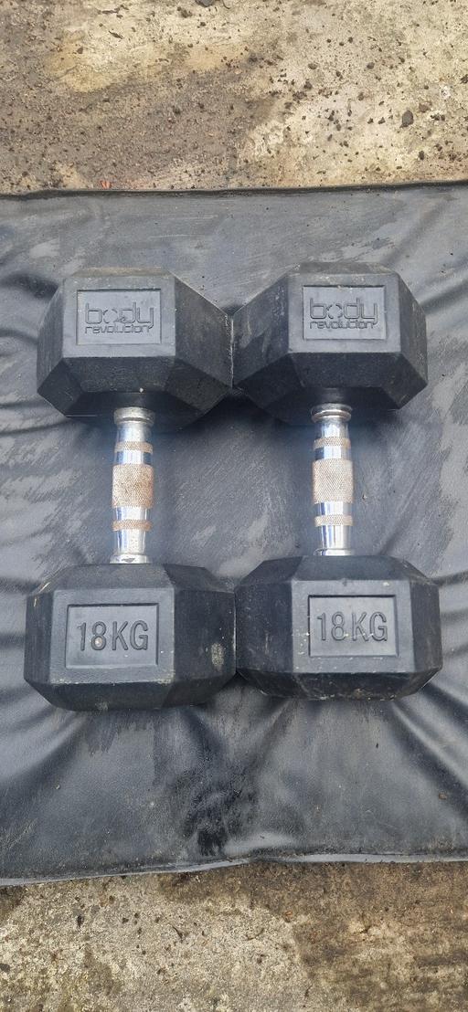 Buy & Sell Smethwick Sandwell - Photos for 2 x 18kg Hex Dumbbells