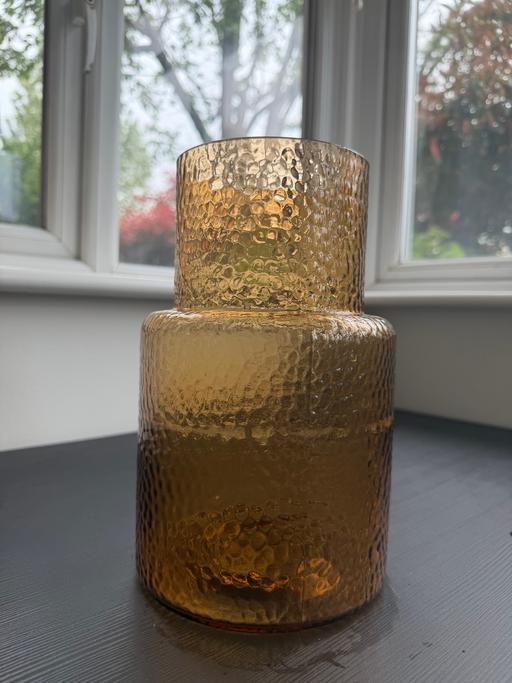 Buy & Sell Kenton Brent - Photos for Large Amber Textured Hammered Glass Vase