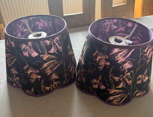Buy & Sell Mayland Maldon - Photos for 2 x TKMAXX purple floral lampshades