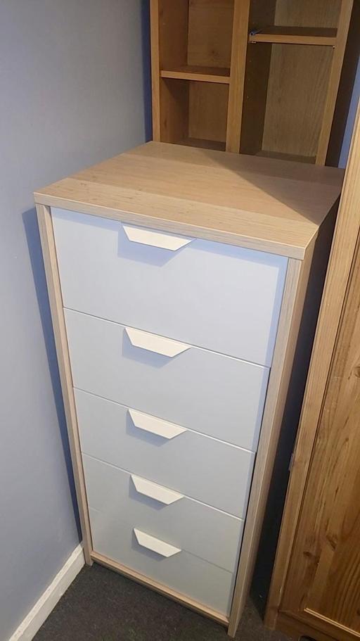 Buy & Sell Bulls Cross North London - Photos for 5 Drawer Tall Chest of Drawers, light oak