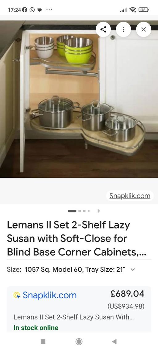 Buy & Sell Unsworth Bury - Photos for Le Mans kitchen cupboard corner pull shelves