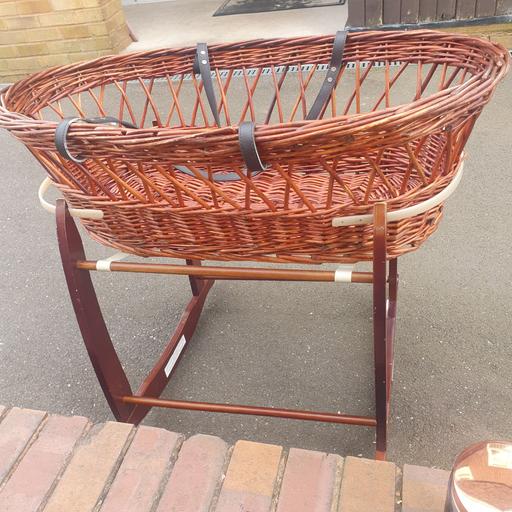 Buy & Sell Pensnett Dudley - Photos for Clair De Lune Dark Wood Moses Basket & Rockin