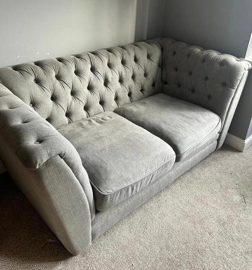 Buy & Sell Bushbury Wolverhampton - Photos for Grey Chesterfield 2 seater sofa x1