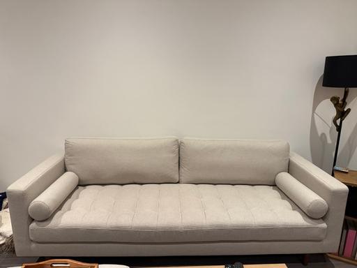Buy & Sell West Kensington West London - Photos for Large 3 seater sofa Beige Woven Fabric Daals
