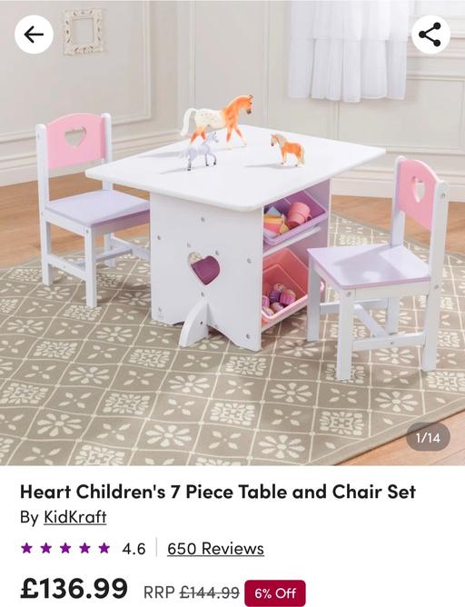 Buy & Sell Blakenhall Wolverhampton - Photos for Heart Children's 7 piece table and chair set