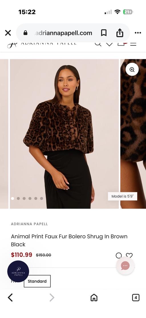 Buy & Sell Highbury North London - Photos for Adrianna PapellAnimal Print Faux Fur Bolero