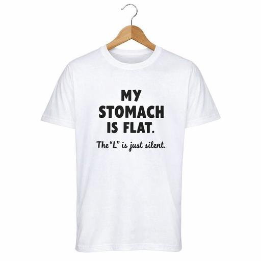 Buy & Sell Bedworth Nuneaton and Bedworth - Photos for Men's White Printed Stomach is Flat T Shirt M