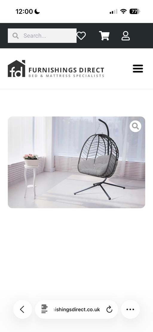 Buy & Sell Streetly Walsall - Photos for Egg Chair Black wicker frame & Grey cushions