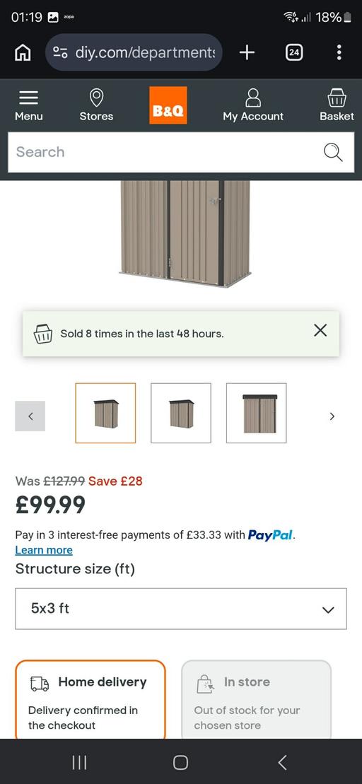 Buy & Sell Hurst Green Dudley - Photos for 5x3 Foot Metal Garden Storage Shed