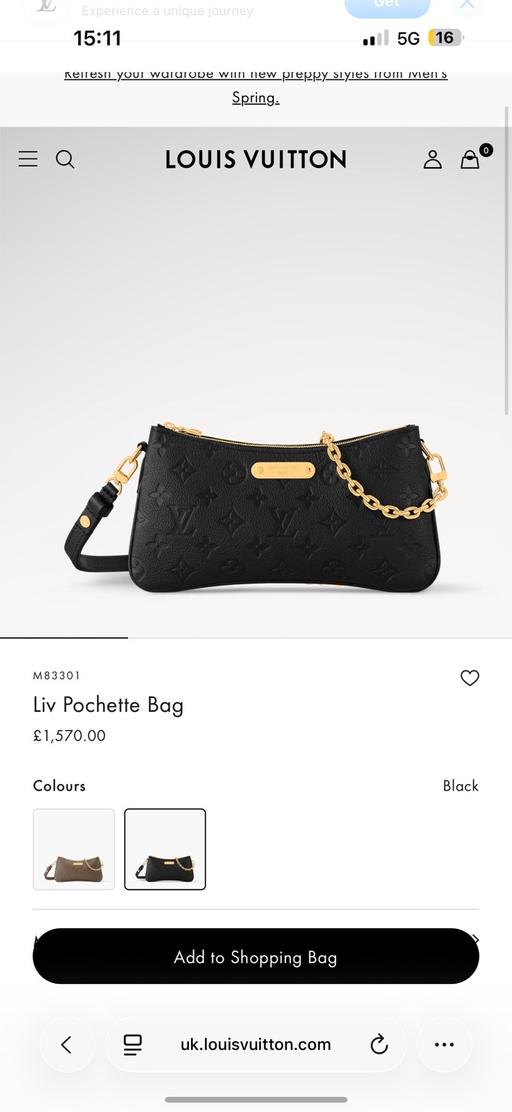 Buy & Sell Temple Central London - Photos for Louis Vuitton (Liv Pochette Bag)