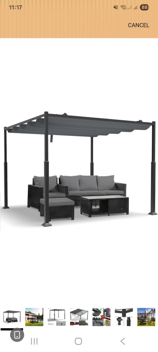 Buy & Sell Acocks Green Birmingham - Photos for VOUNOT 3X3M Metal Pergola with Retractable Ca